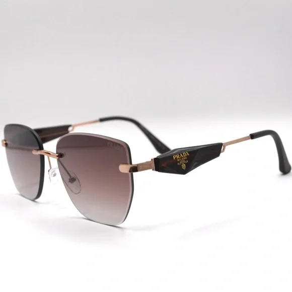 Prada | Accessories | Prada Womens Rimless Sunglasses Gold  display picture 3